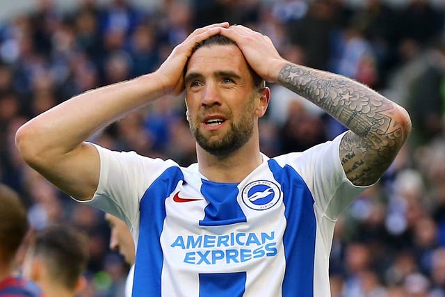 Brighton & Hove Albion's Shane Duffy rues a missed chance