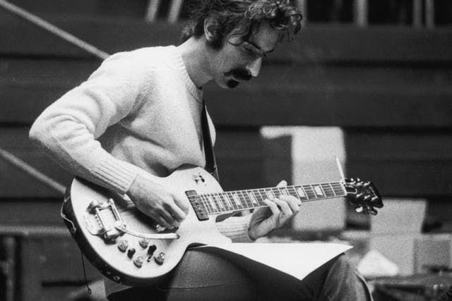 Zappa rehearsing for a concert at the Royal Albert Hall during his European tour in June 1969