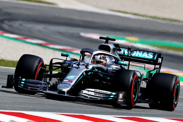 Lewis Hamilton in action during Spanish Grand Prix practice