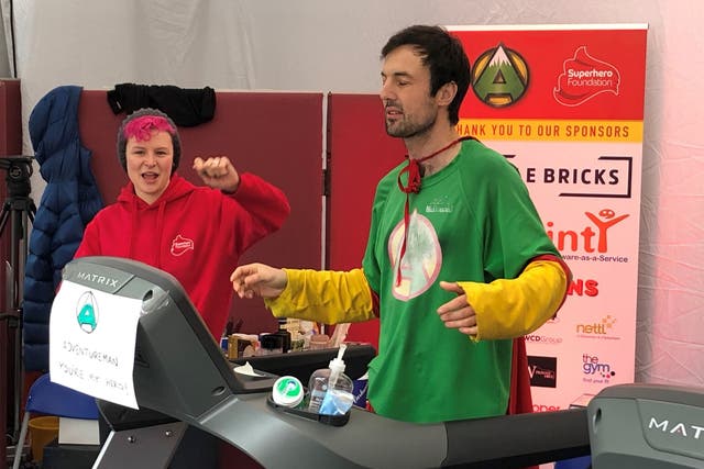Jamie McDonald set a new world record by running  524.4 miles on a treadmill in a week