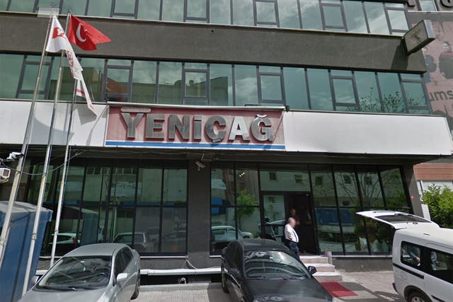 The headquarters of the anti-government Yenicag newspaper in Istanbul, where the assaulted journalist worked