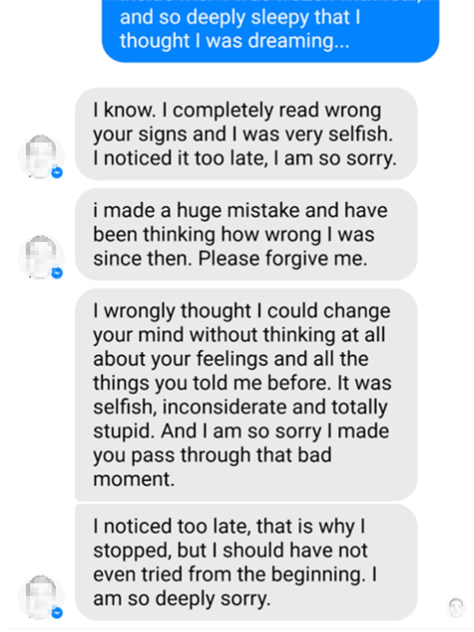 The Facebook messages continued