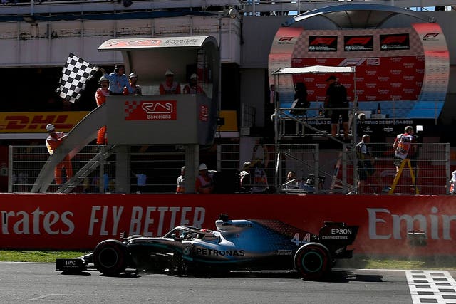 Lewis Hamilton takes victory in the Spanish Grand Prix