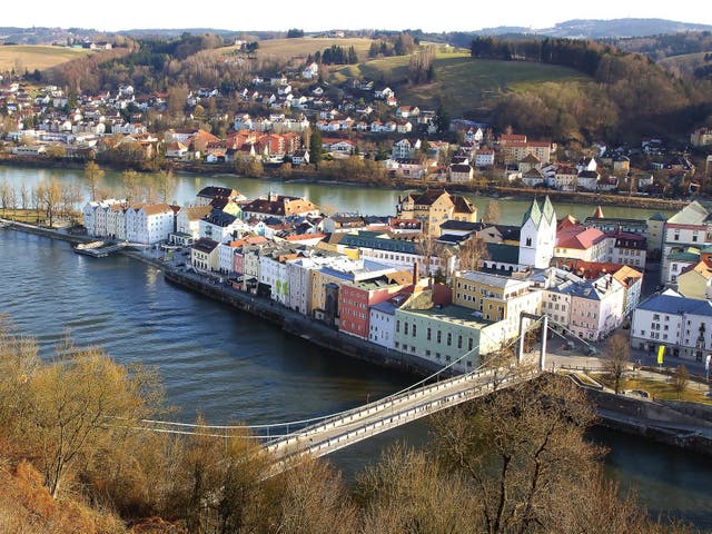 Passau in Germany is known as the 'City of the Three Rivers', the Danube, Inn and Ilz