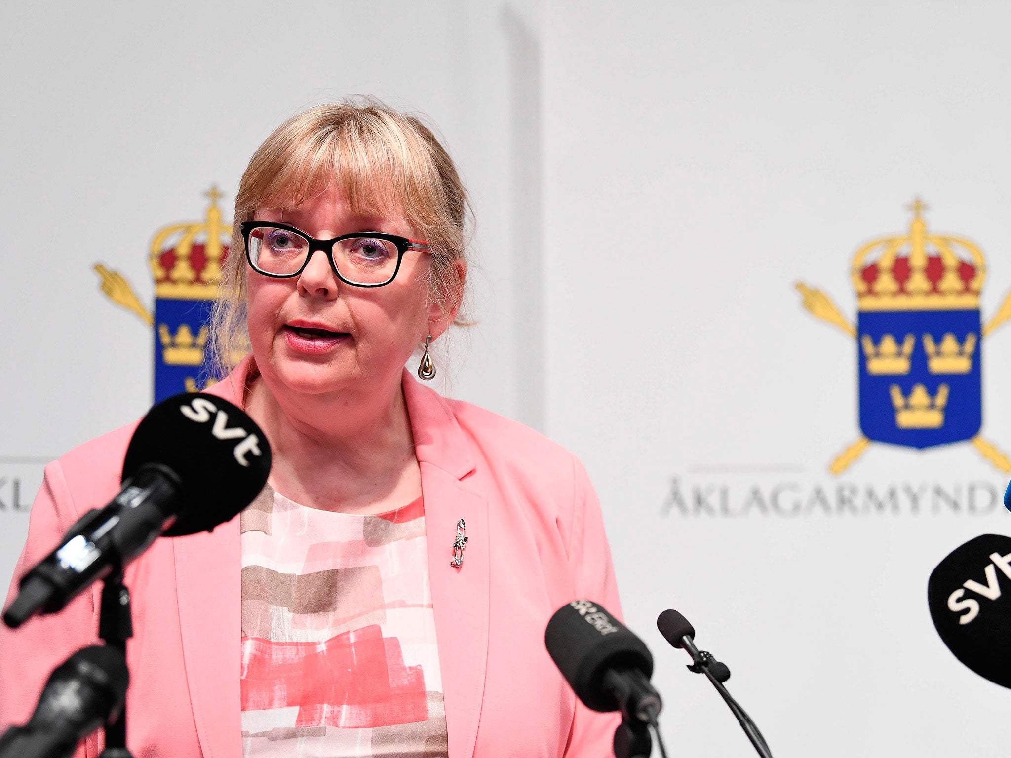 Eva-Marie Persson, the Swedish deputy director of public prosecutions, announced in Stockholm the rape investigation would be reopened