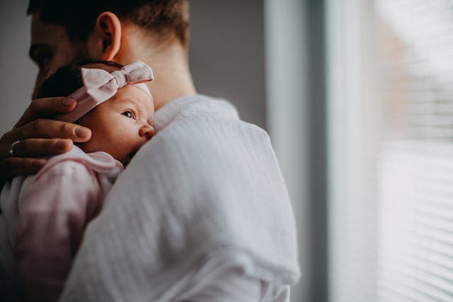 Newborn with father