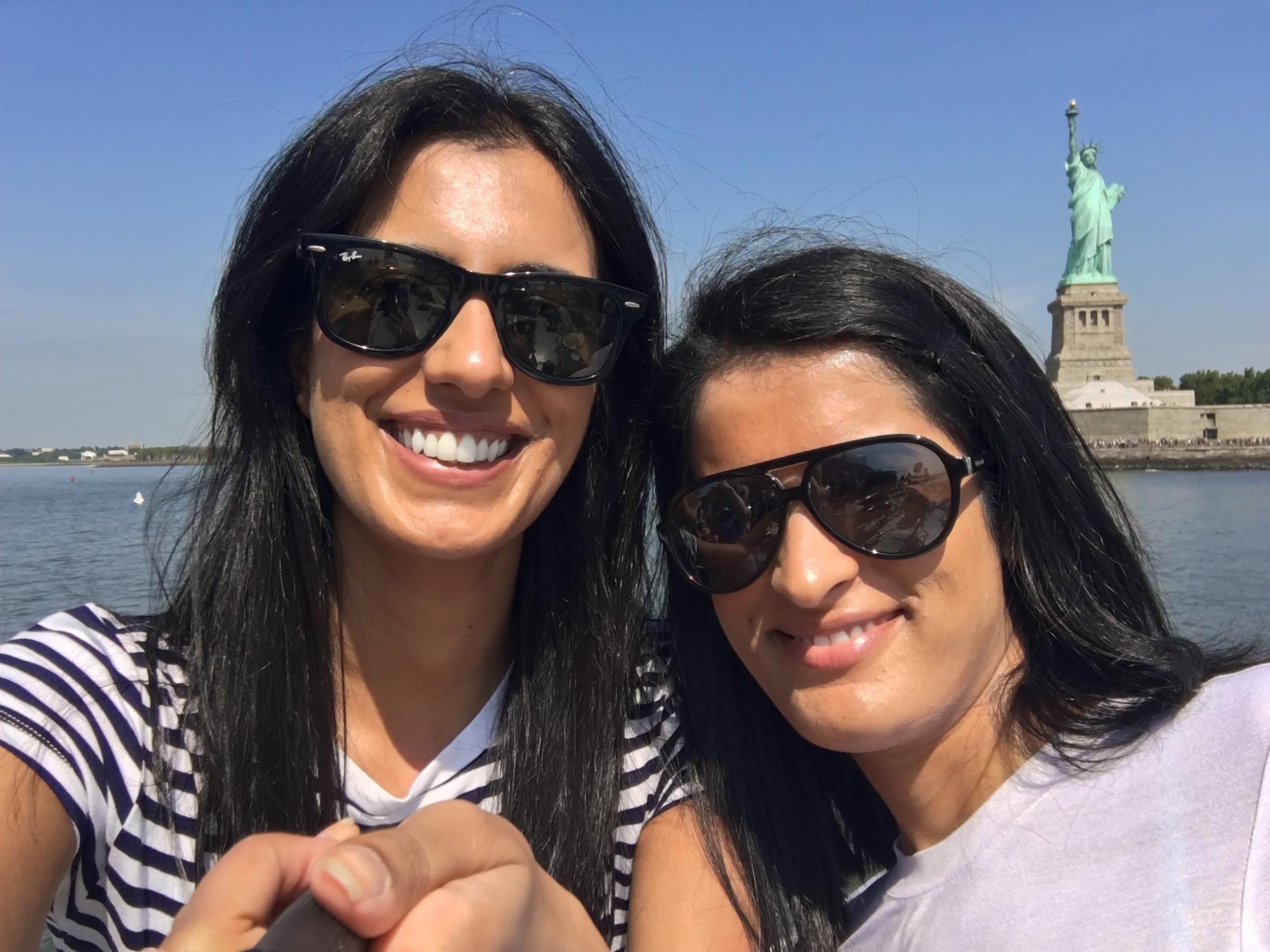 Farina Azam and her sister in New York