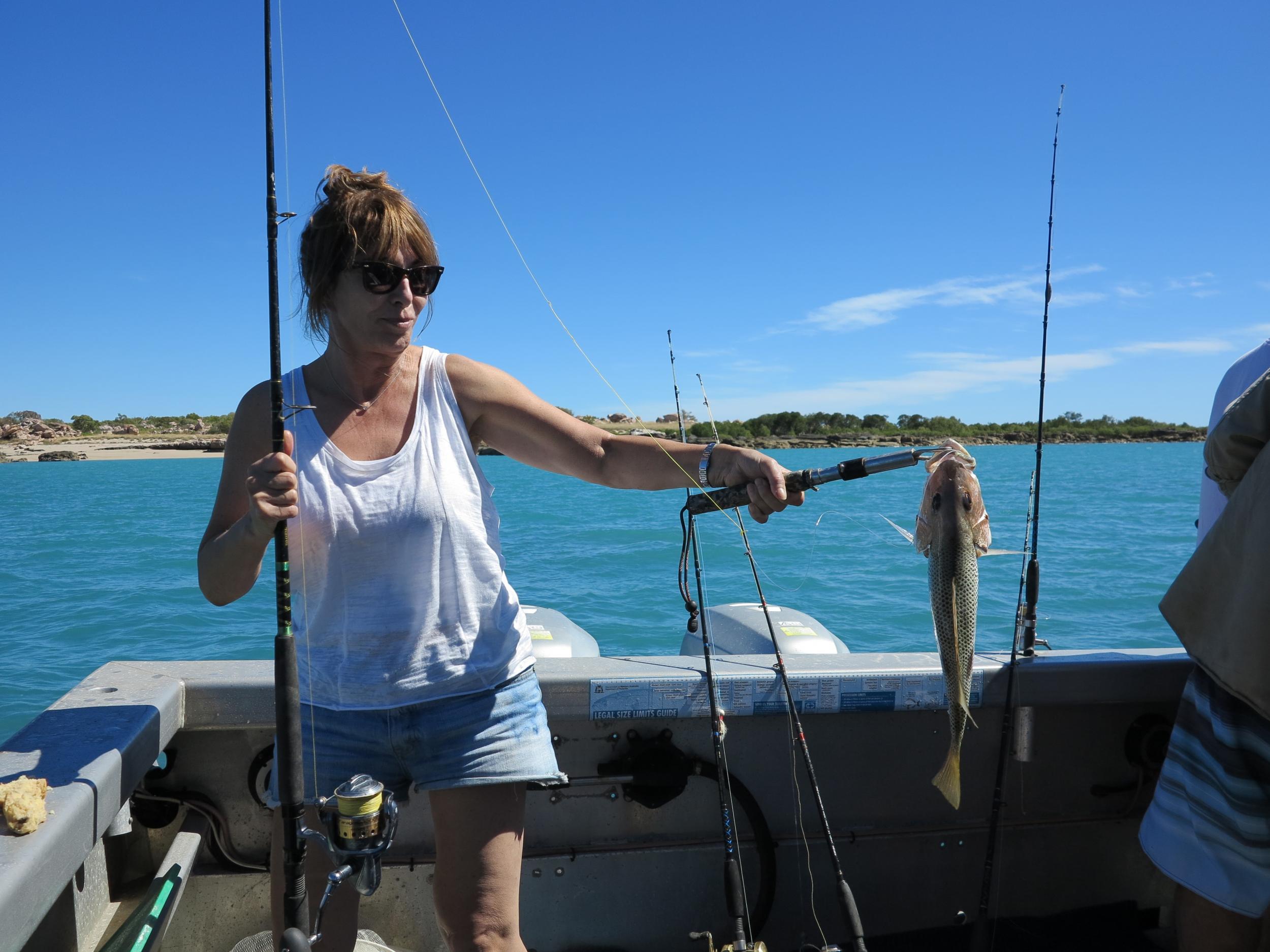 Maureen Wheeler fishing off the Kimberley Coast in Western Australia