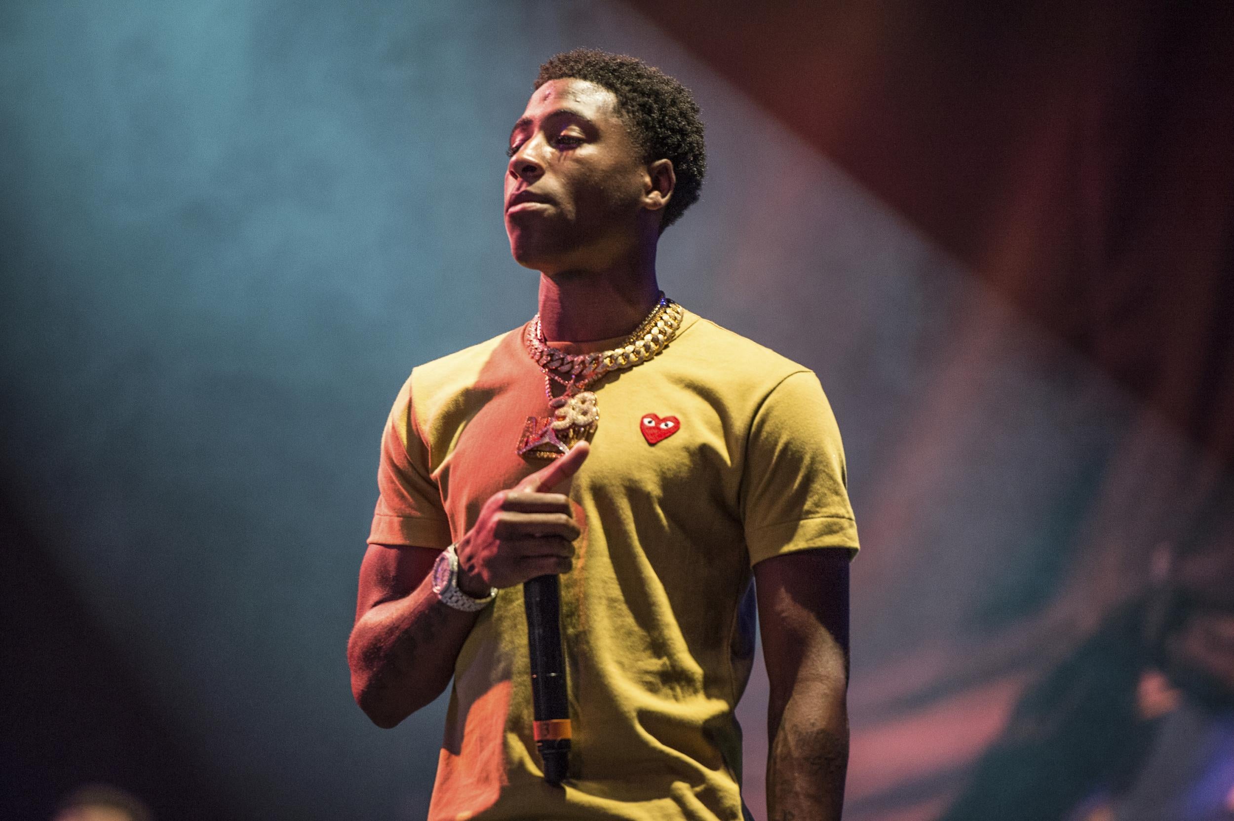 NBA YoungBoy performing in New Orleans in 2017 (file photo)