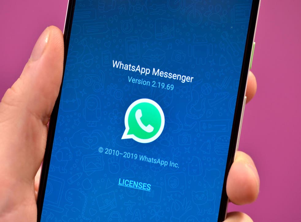 File photo of the WhatsApp app icon on a smartphone