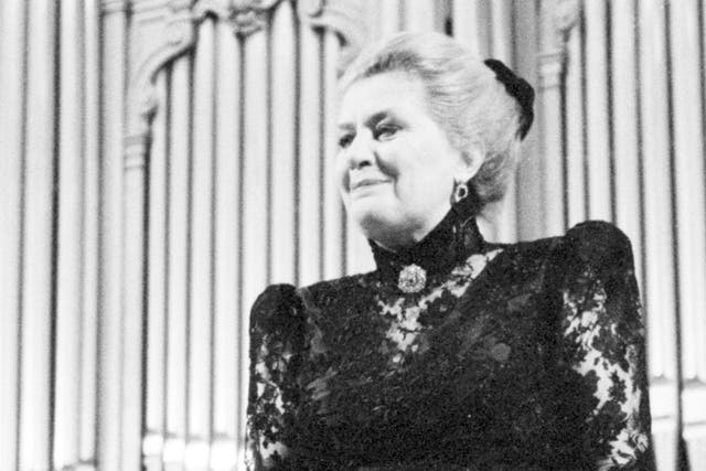 February 25, 1992: Opera singer Elena Obraztsova gets a standing ovation during a performance in the Grand Hall of the State Conservatory in Moscow