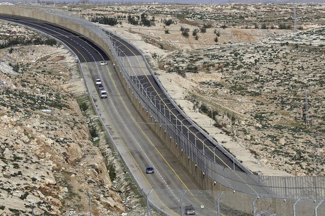 A newly opened segregated West Bank highway near Jerusalem, built by the Israeli government amid an increase in spending in the territory