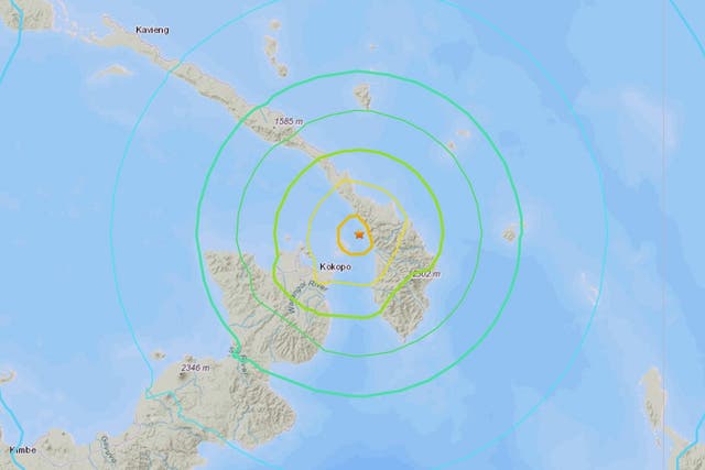 Location of 7.5 earthquake which has struck Papua New Guinea