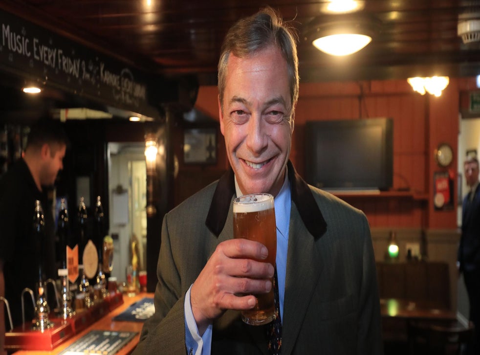 Nigel Farage enjoying a pint