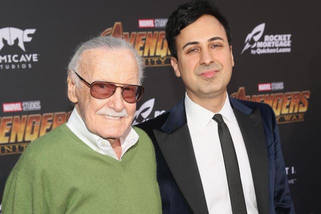 Stan Lee and Keya Morgan attends the Los Angeles Global Premiere for Marvel Studios' Avengers: Infinity War on 23 April, 2018 in Hollywood, California.