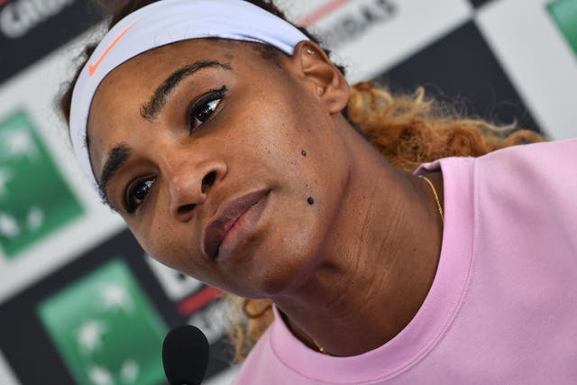 Serena Williams of the US looks