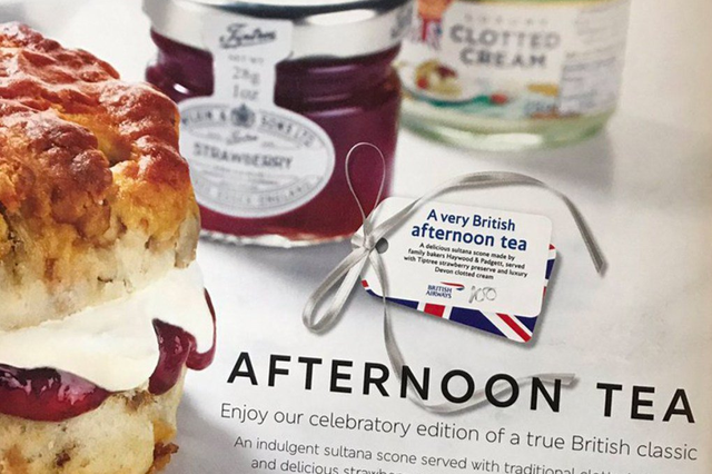 British Airways' afternoon tea comes with a scone but no tea