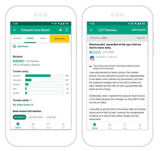 TripAdvisor has a new safety filter