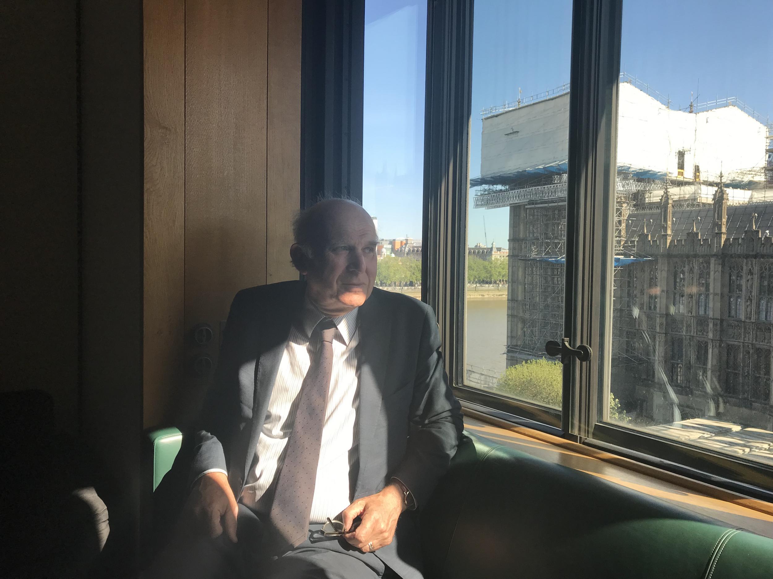 Vince Cable spoke to The Independent in his House of Commons office