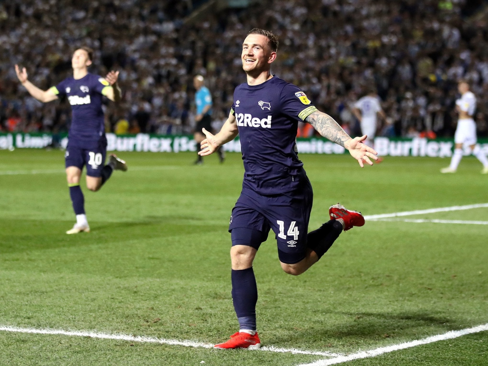 Jack Marriott scored 33 seconds after coming on for Derby in the first half