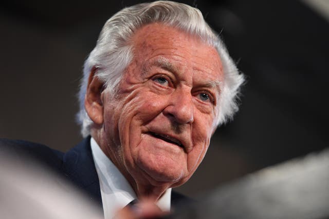 Former Australian Prime Minister Bob Hawke speaks at the National Press Club