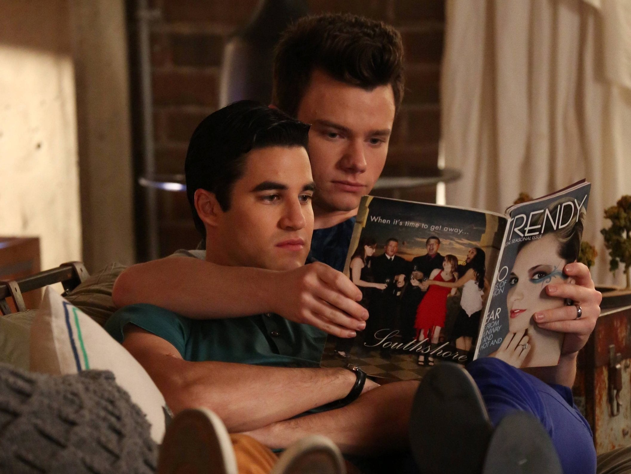 The relationship between Kurt (Chris Colfer, right) and Blaine (Darren Criss) on ‘Glee’ helped subvert the classic American high school model