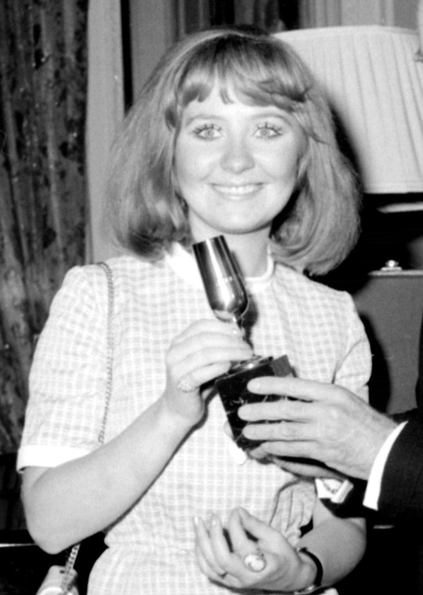 Lulu with her trophy after coming joint-first at Eurovision in 1969