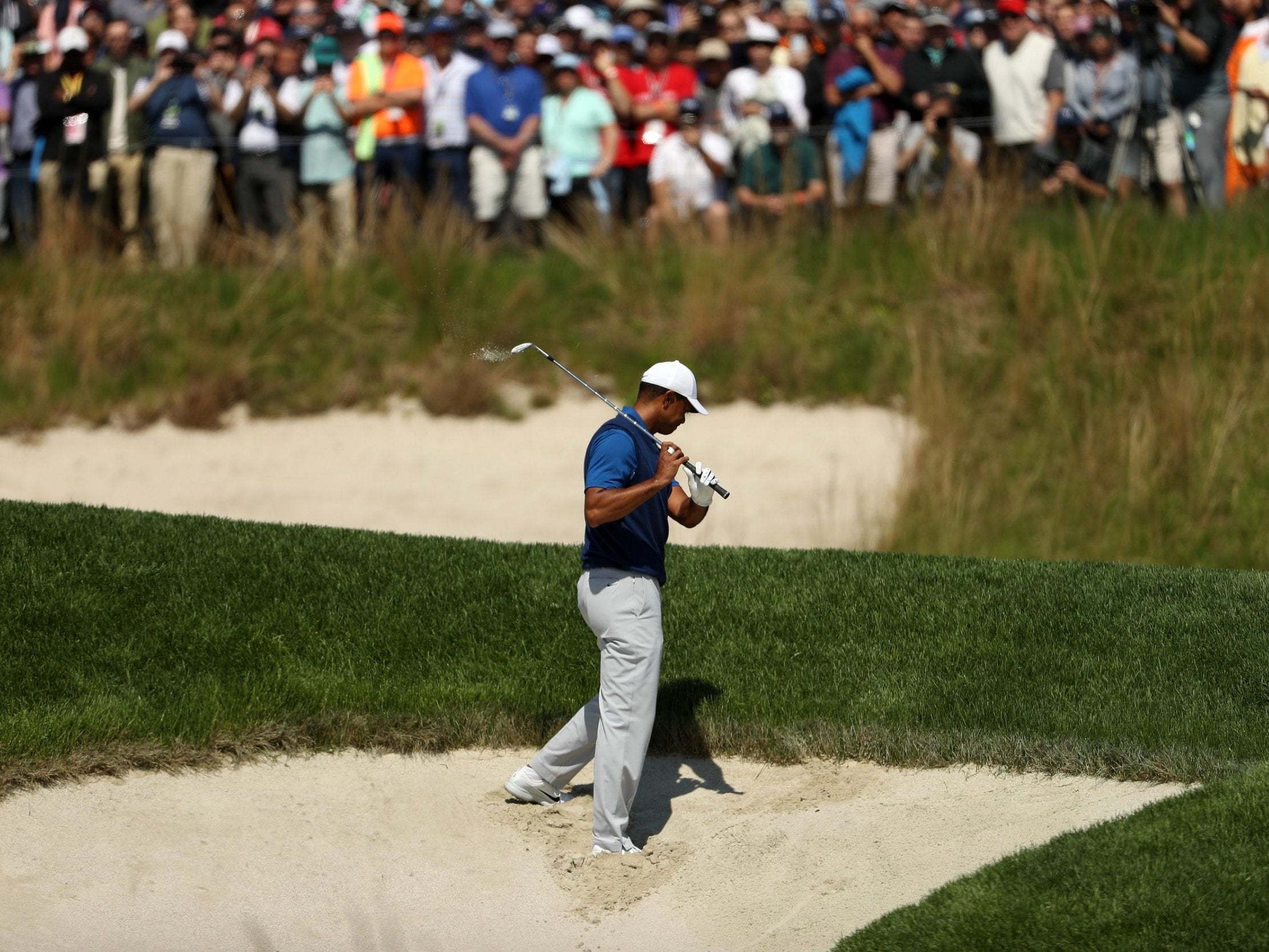 Tiger Woods struggled in his first round since claiming victory at Augusta?(Getty)
