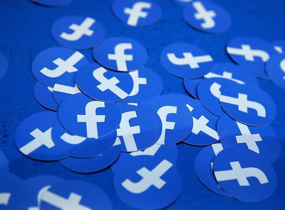 Paper circles with the Facebook logo are displayed during the F8 Facebook Developers conference on 30 April, 2019 in San Jose, California