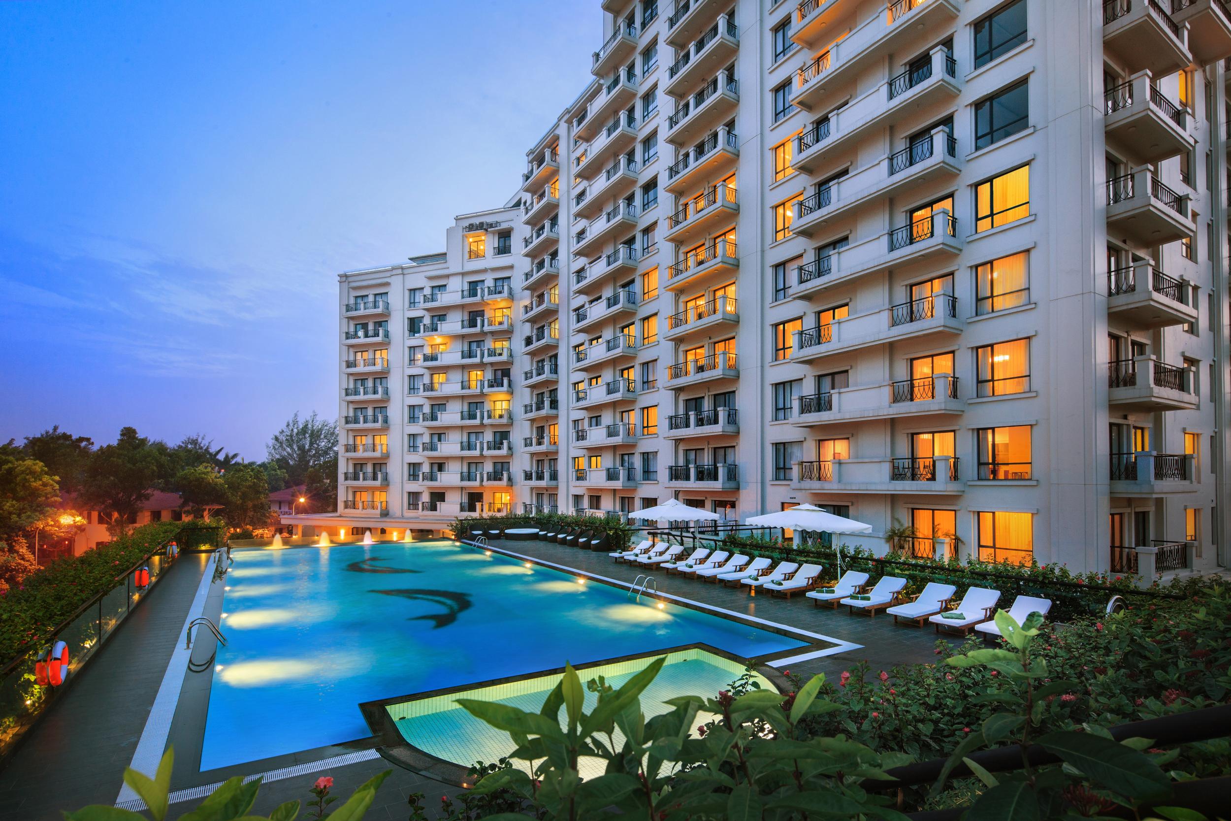 When the humidity gets too much, take a dip in the outdoor pool at Elegant Suites Westlake