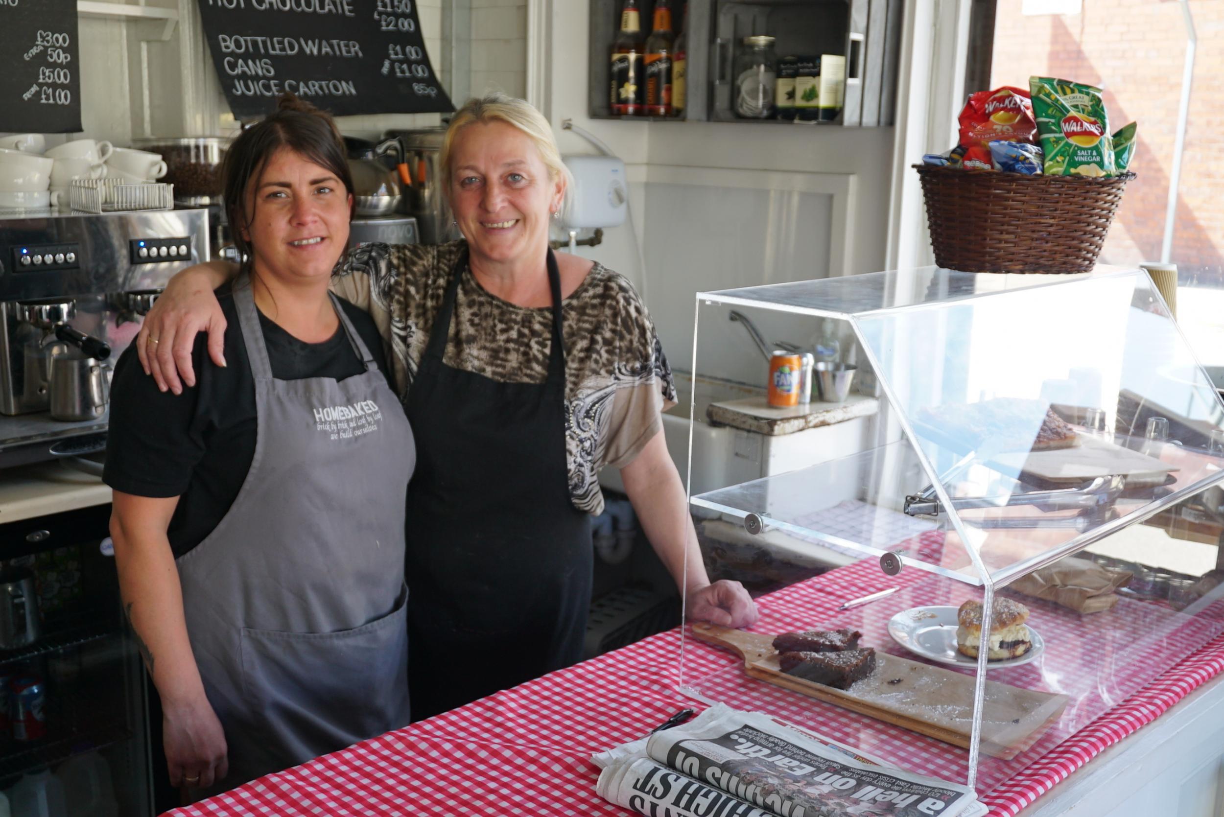 Janice Pover and Delia McMullen, volunteers at Homebaked?bakery in North Liverpool