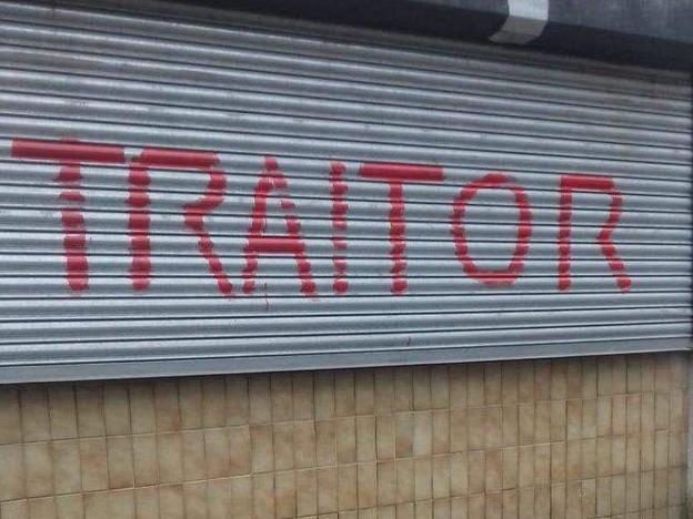Labour MP Chris Bryants office spray painted in red with traitor The Independent The Independent photo