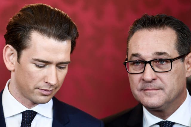 Sebastian Kurz (left) and Heinz-Christian Strache (right) have worked together in a coalition government since December 2017
