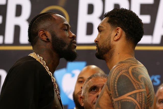Deontay Wilder  and Dominic Breazeale face-off