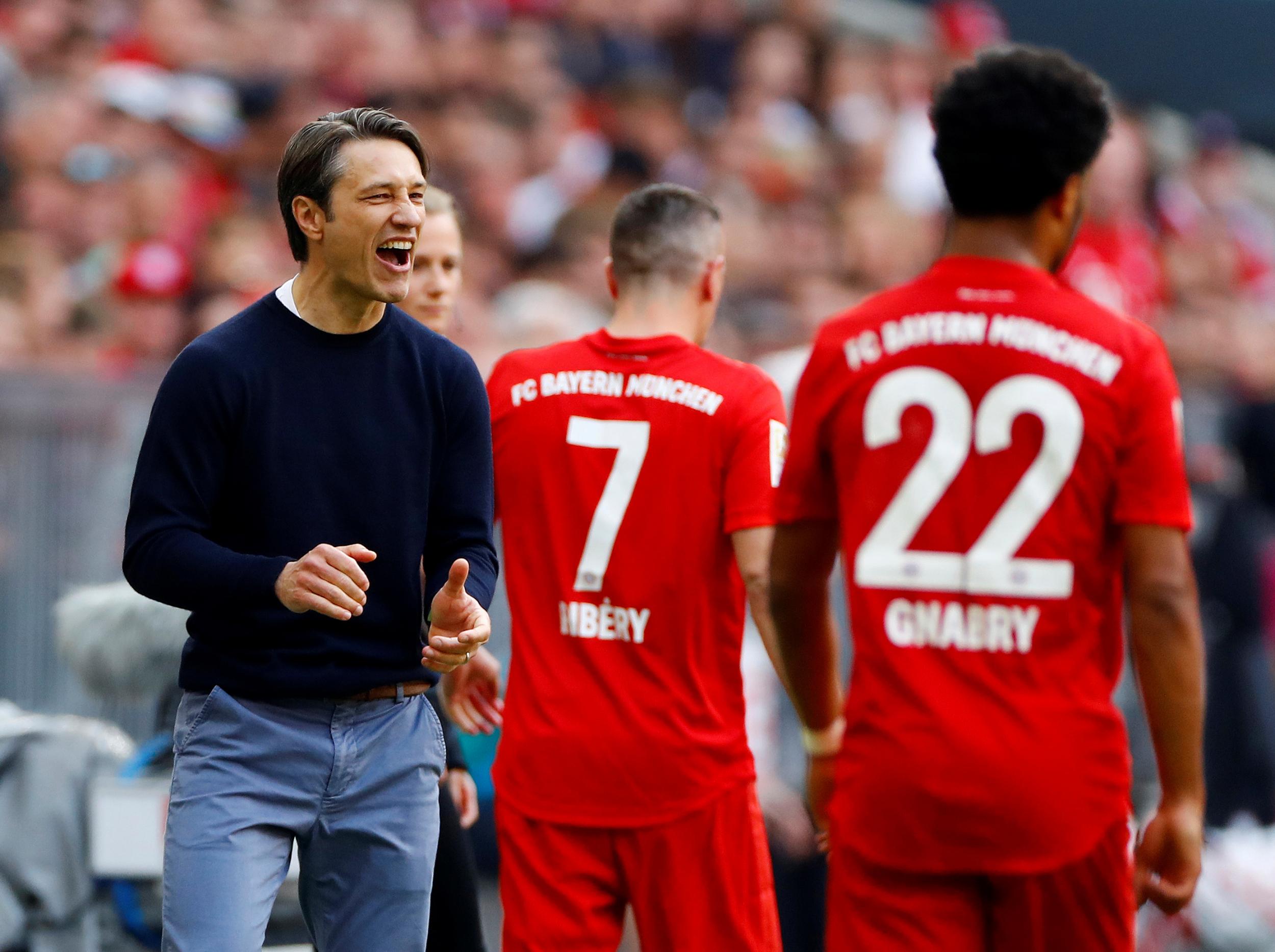 Niko Kovač celebrates Bayern's win