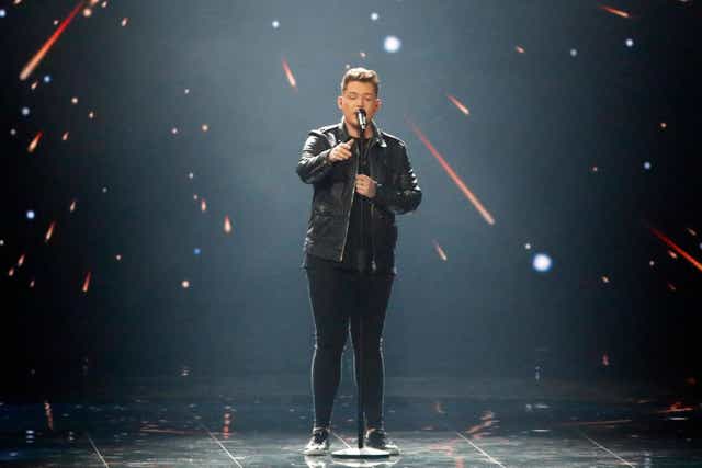 Michael Rice performs the song 'Bigger than Us' during the Grand Final of the 64th edition of the Eurovision Song Contest in Tel Aviv on 18 May, 2019.