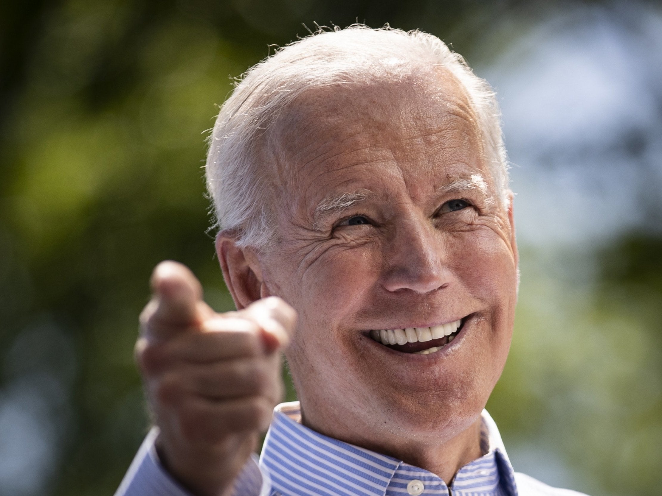 Democratic presidential candidate, former US vice president Joe Biden speaks during a campaign kickoff rally