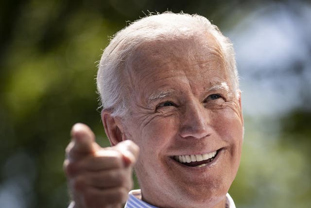 Democratic presidential candidate, former US vice president Joe Biden speaks during a campaign kickoff rally