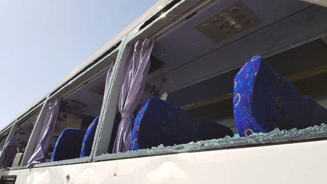 A tourist bus was hit by an explosion near the Giza pyramids in Cairo, Egypt, on 19 May 2019. At least 16 people were injured, security sources reported.