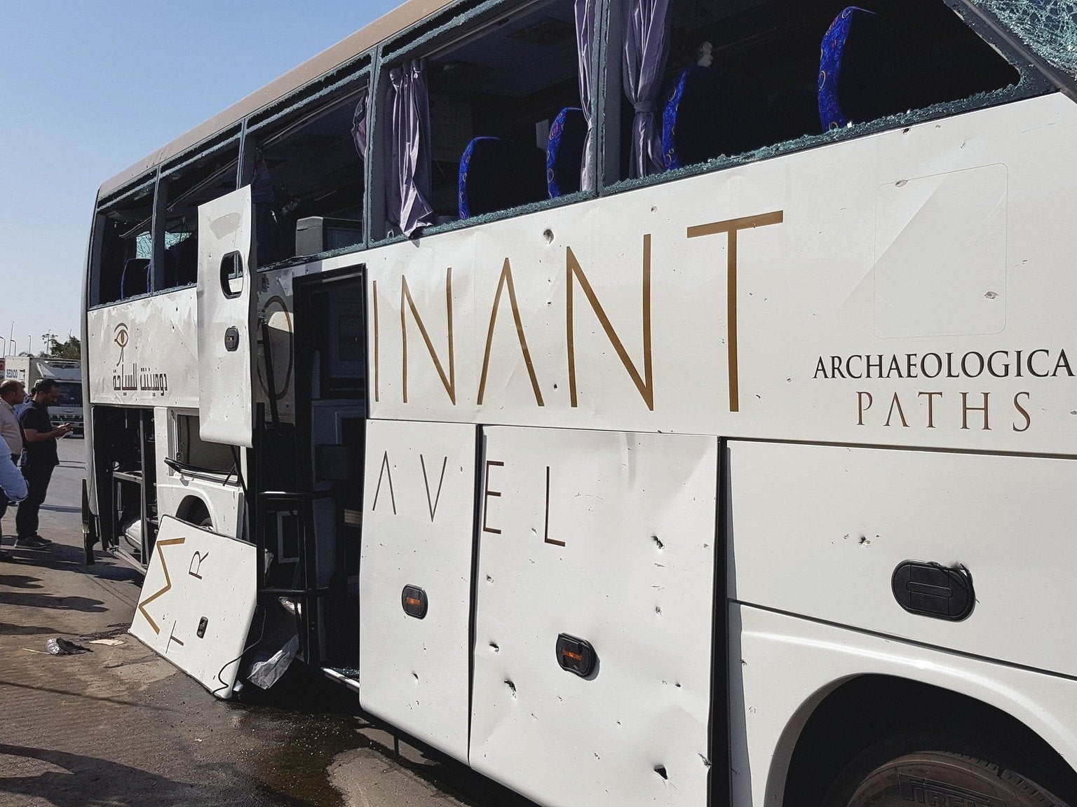 At least 16 people were injured after a tourist bus was hit by an explosion near the Giza pyramids in Cairo, Egypt, on 19 May 2019.