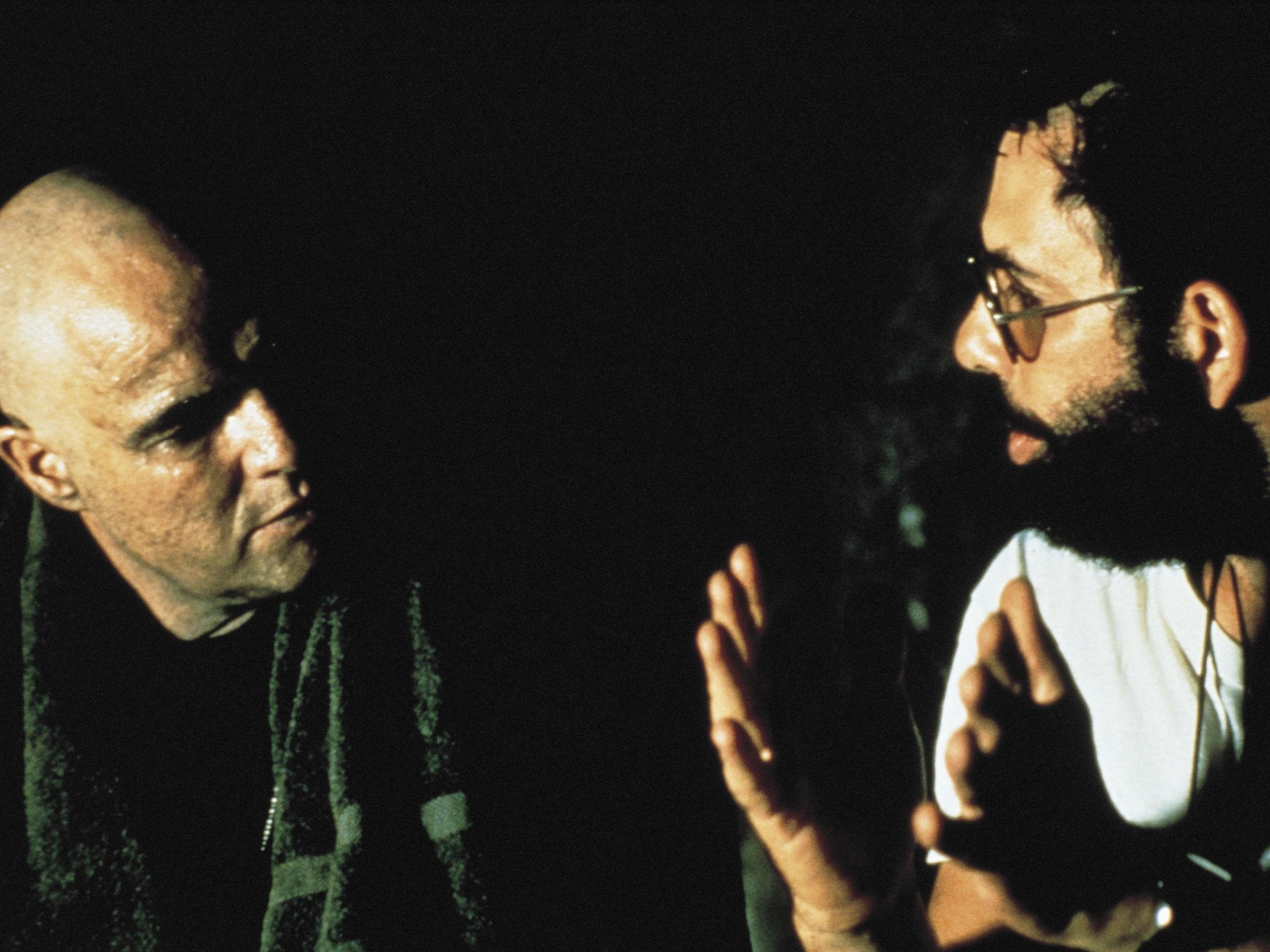 Marlon Brando and Francis Ford Coppola on the set of ‘Apocalypse Now’ (Rex)