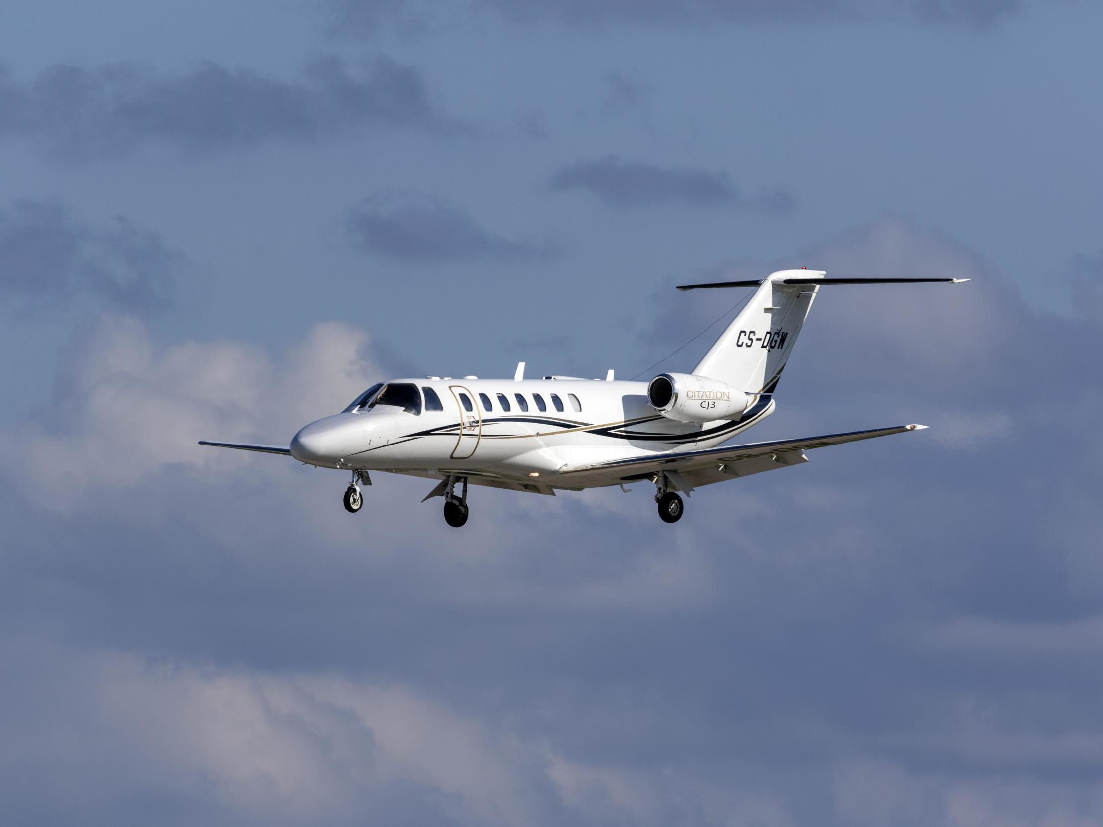 A Cessna Citation similar to the one that crashed into a Virginia mountain side on Sunday afternoon (File photo)