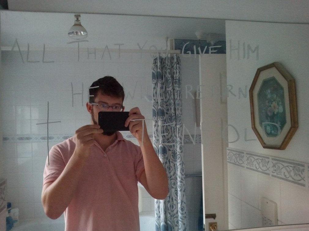 Benjamin Field took photographs of the mirror messages he left for his older lover