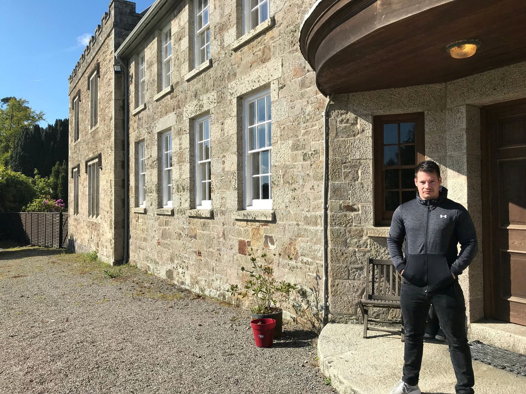 Jordan Adlard Rogers, 31, moved into the 1,536-acre National Trust Penrose Estate in Cornwall after his father died aged 62