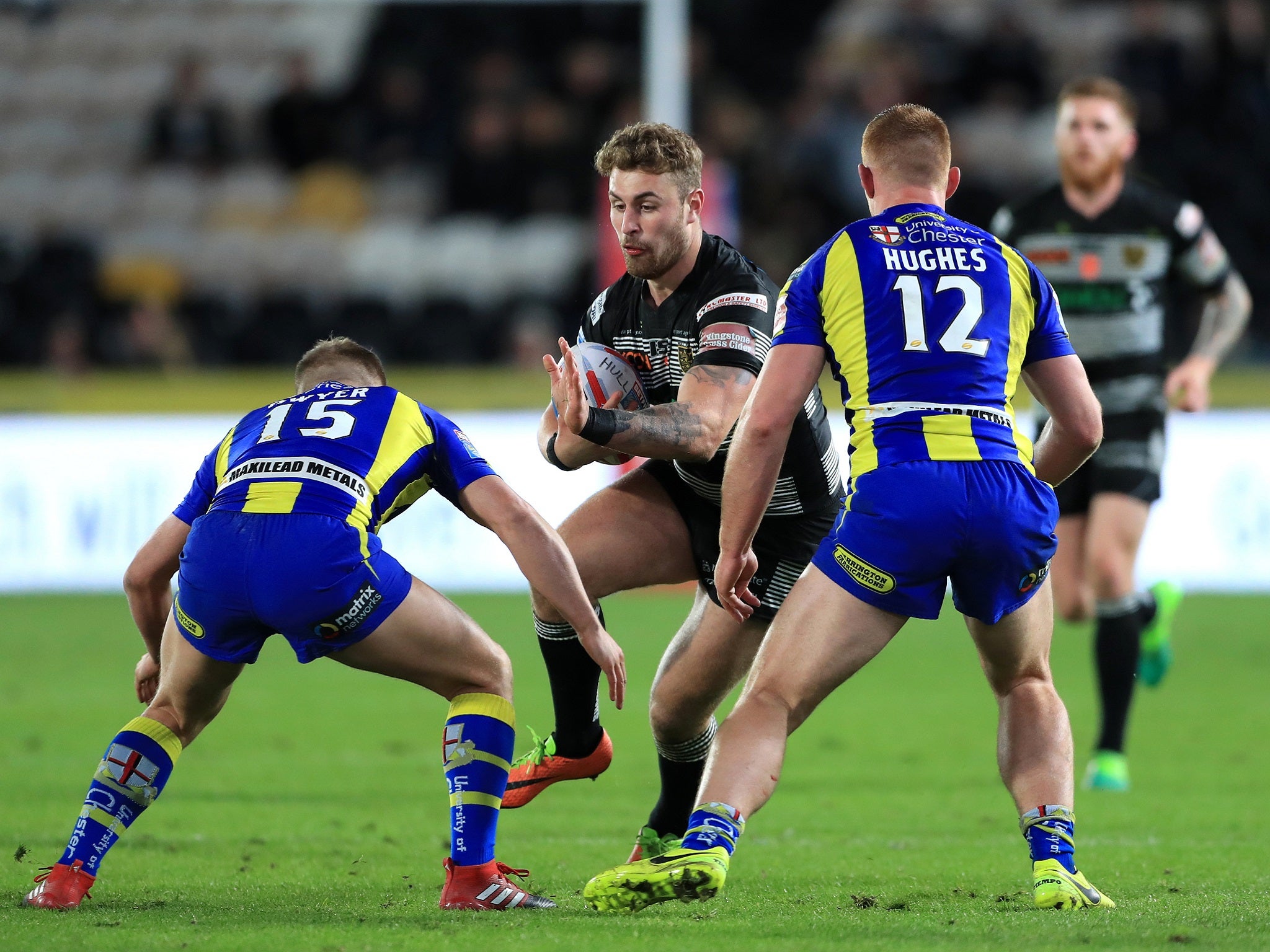 Hull FC's Jansin Turgut (centre) during the Betfred Super League match at the KCOM Stadium, Hull.