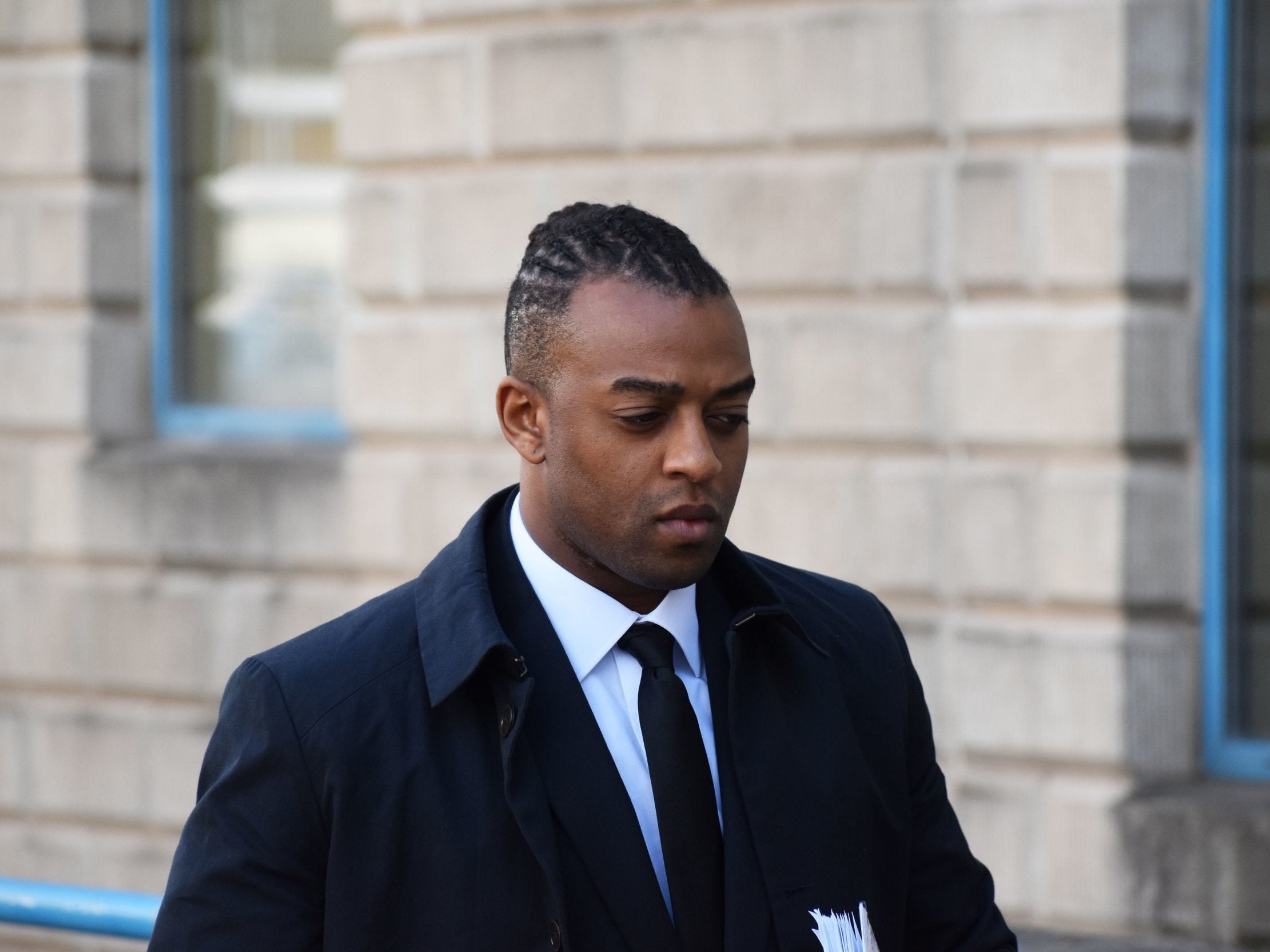 Former JLS singer Oritse Williams arriving at Wolverhampton Crown Court for the second week of a rape trial.
