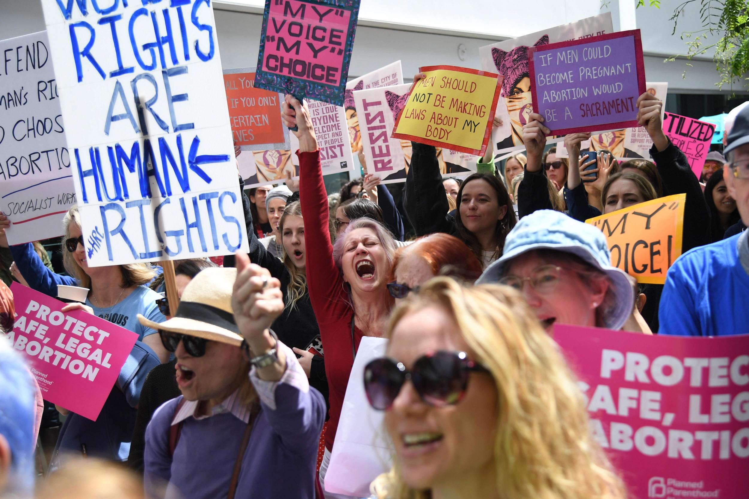 Abortion ban protests: Thousands demonstrate against new restrictive laws across America