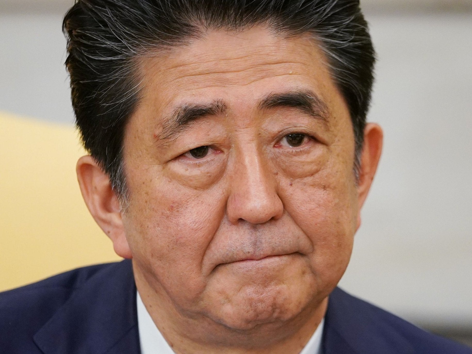 Shinzo Abe attends a meeting in Washington