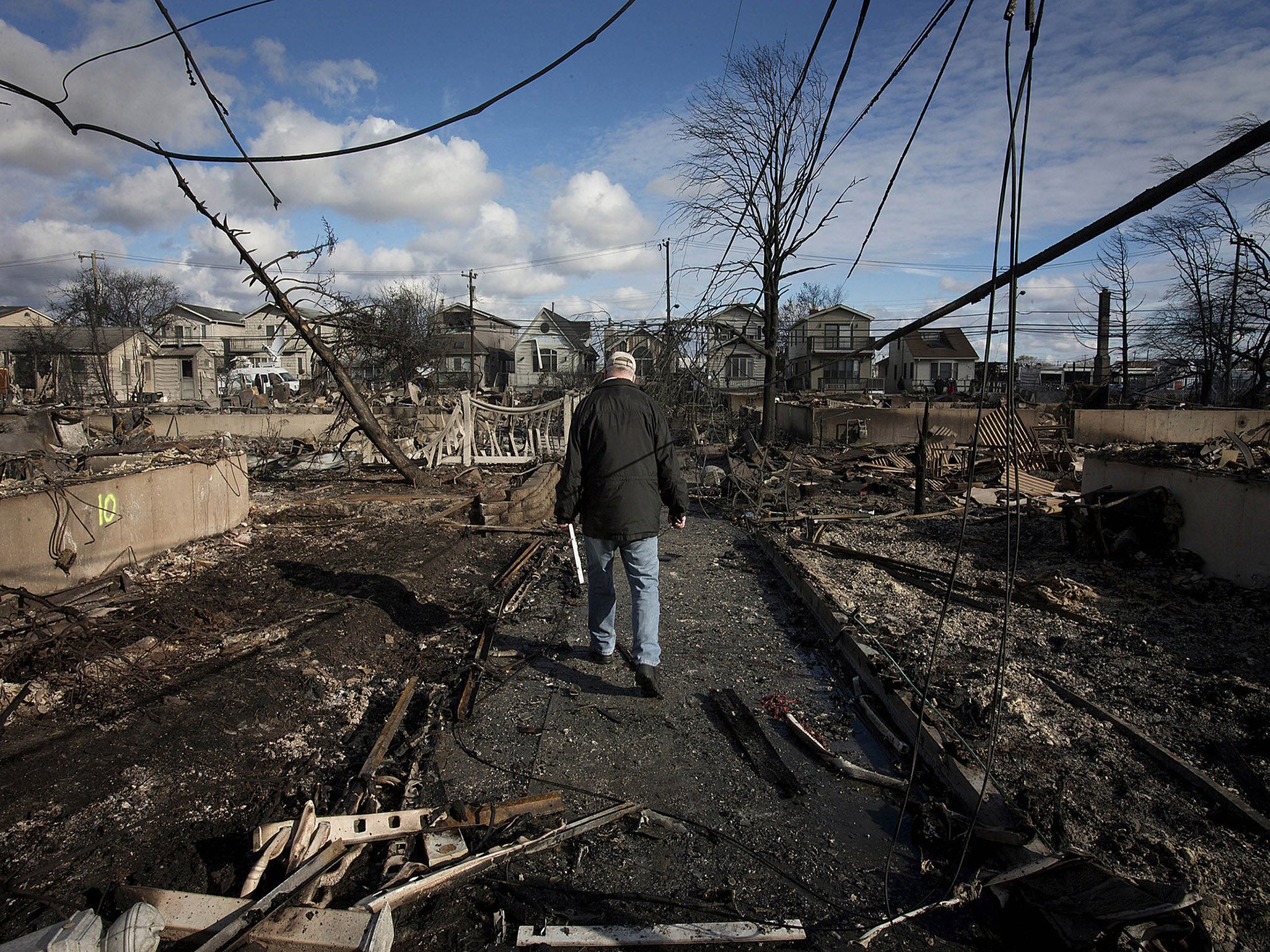 The devastation following Hurricane Sandy in Breezy Point, Queens