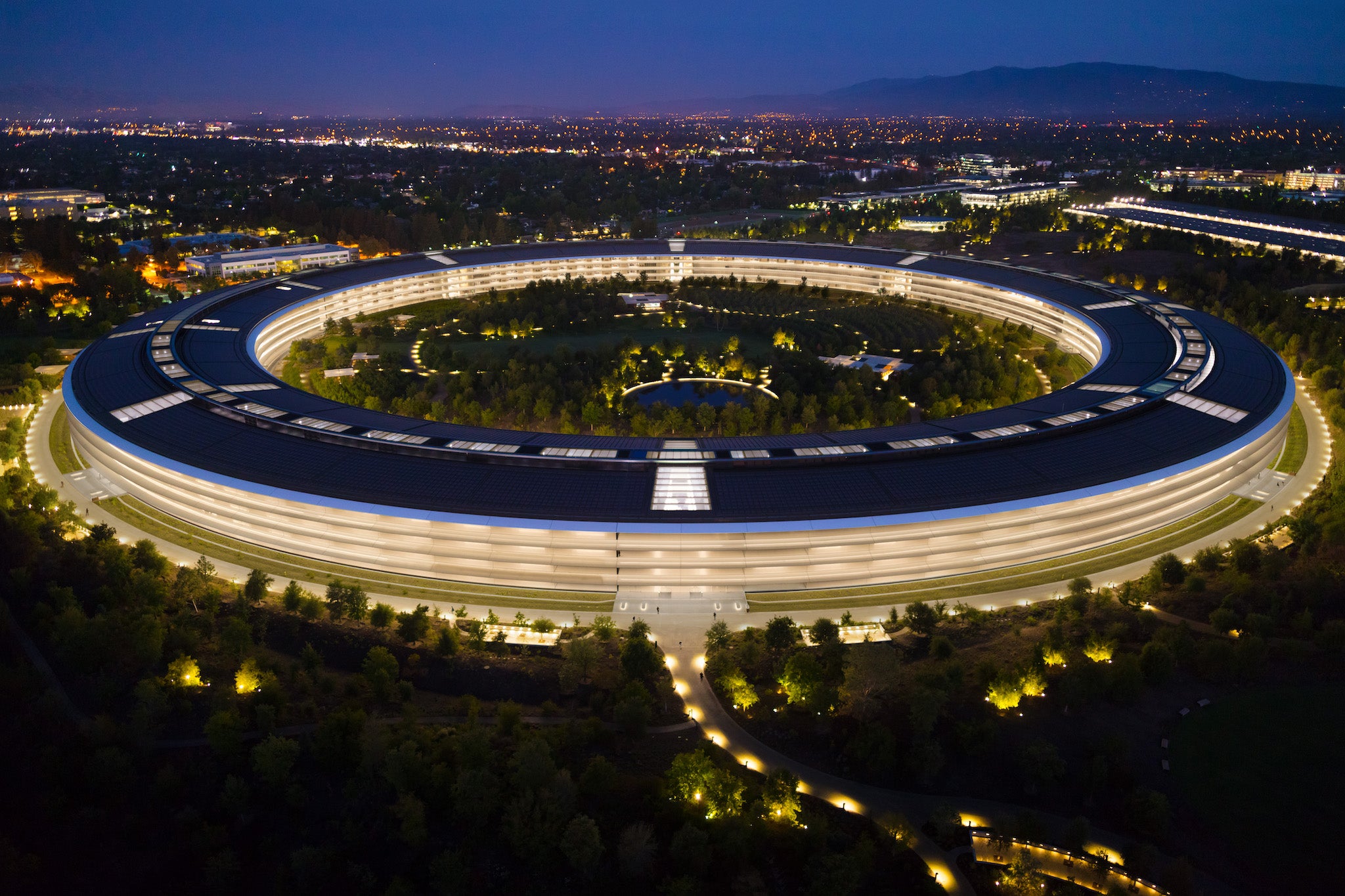 The futuristic Apple Park, which opened to employees in 2017
